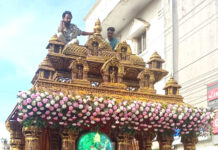 21 ದಿನದ ಹಿಂದು ಮಹಾಗಣಪತಿಯ ಶೋಭಾಯಾತ್ರೆ ಮೆರವಣಿಗೆಯಲ್ಲಿ ಕಿಕ್ಕಿರಿದು ಸೇರಿದ ಹಿಂದೂ ಭಕ್ತಸಾಗರ